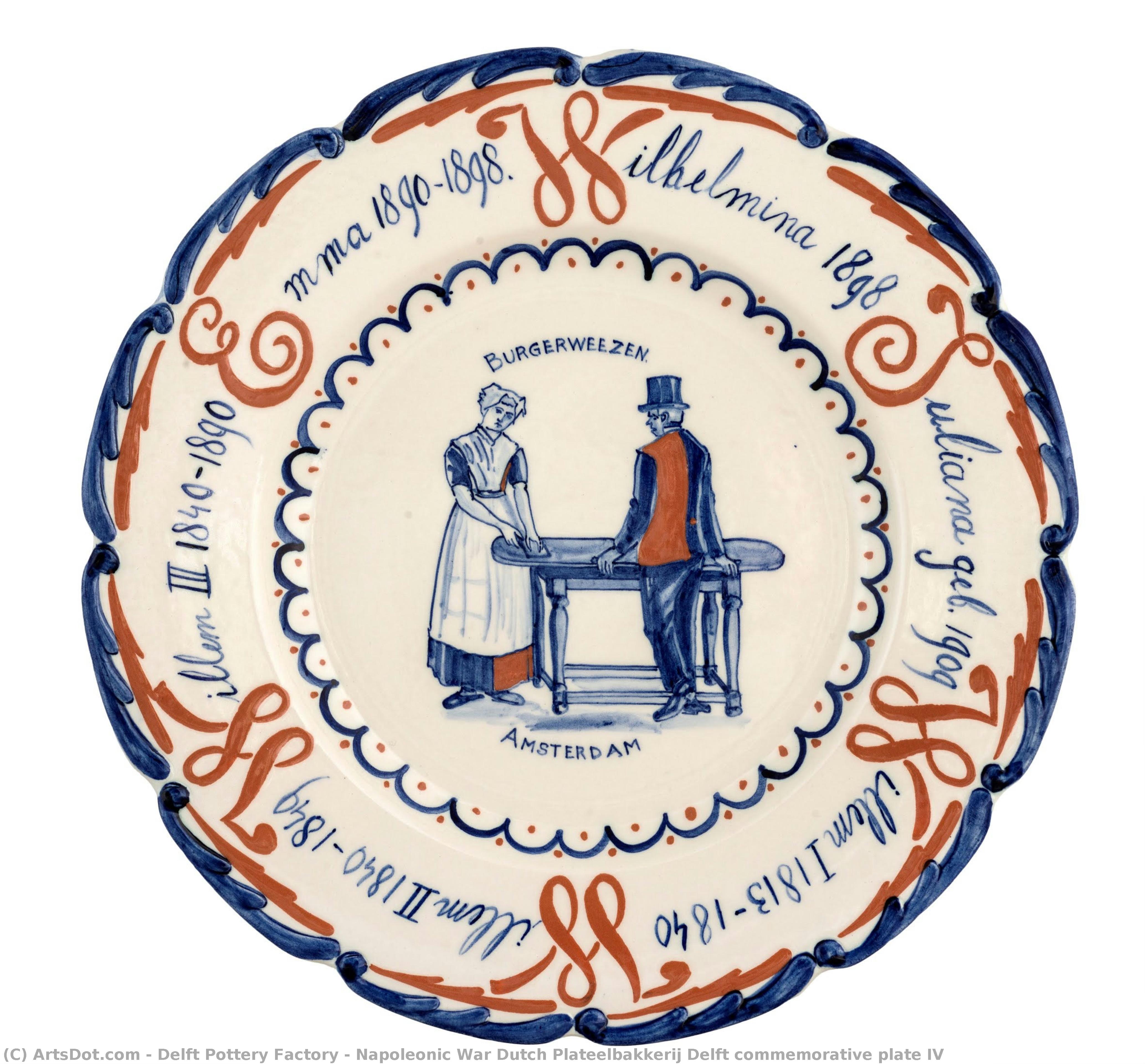Napoleonic War Dutch Plateelbakkerij Delft Commemorative Plate Iv — Delft Pottery Factory