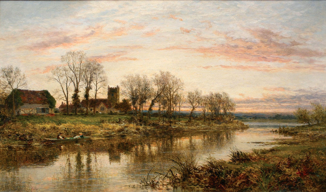 Evening On The Thames At Wargrave — R.a Benjamin Williams Leader
