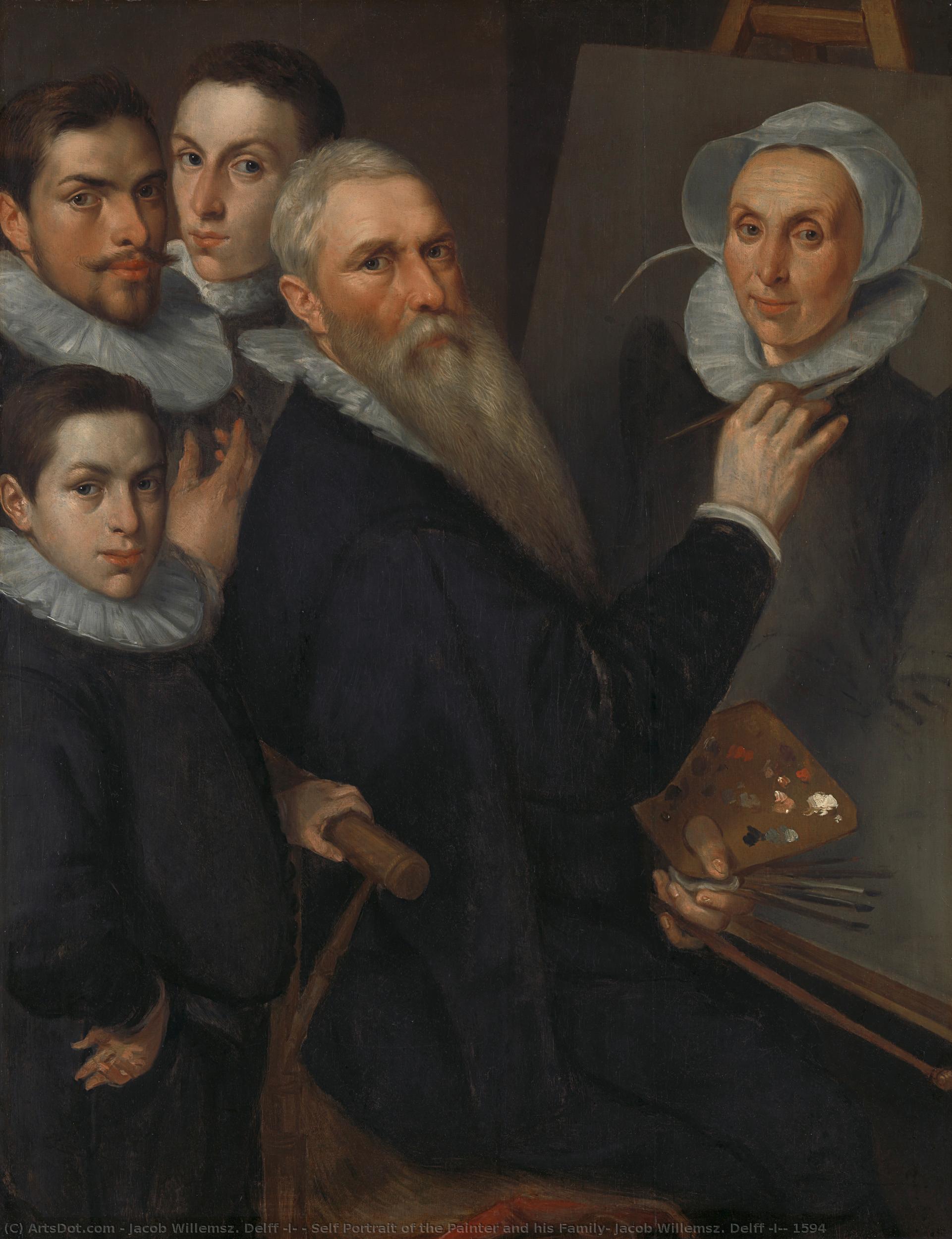 Self Portrait Of The Painter And His Family, Jacob Willemsz. Delff (i), 1594 — Jacob Willemsz. Delff (i)