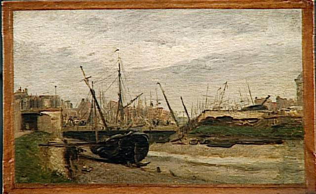 Le Port De Dunkerque, Maree Basse — Constant Dutilleux