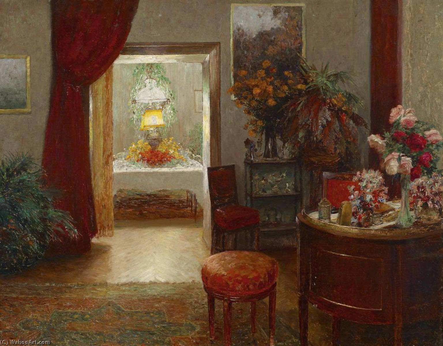 Interior Overlooking A Festive Table — Olga Wisinger-florian
