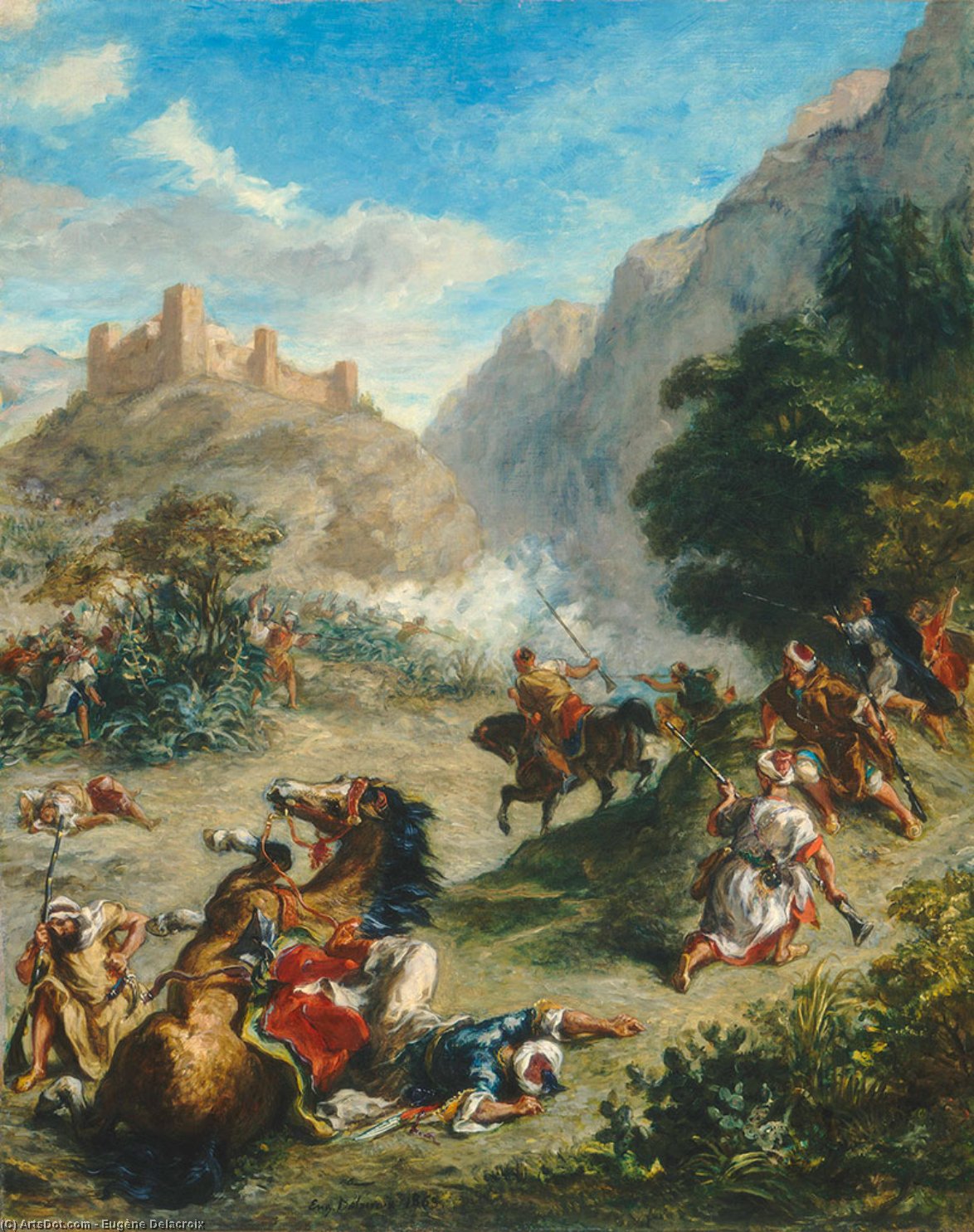 Arabs Skirmishing In The Mountains — Eugène Delacroix