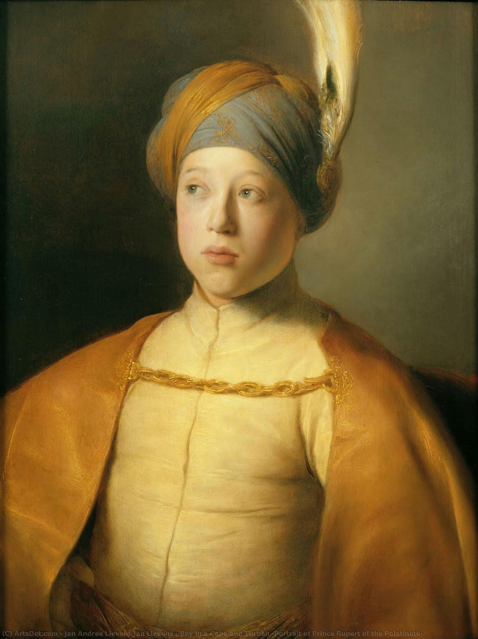Boy In A Cape And Turban (portrait Of Prince Rupert Of The Palatinate) — Jan Andrea Lievens Jan Lievens