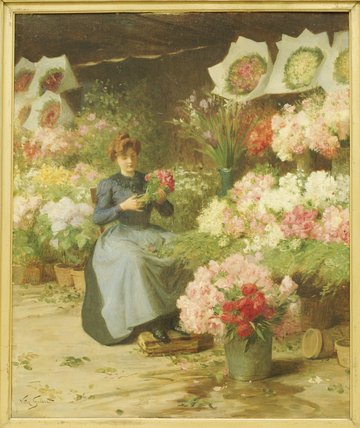 Flower Seller In Front Of The Madeleine Church — Victor Gabriel Gilbert