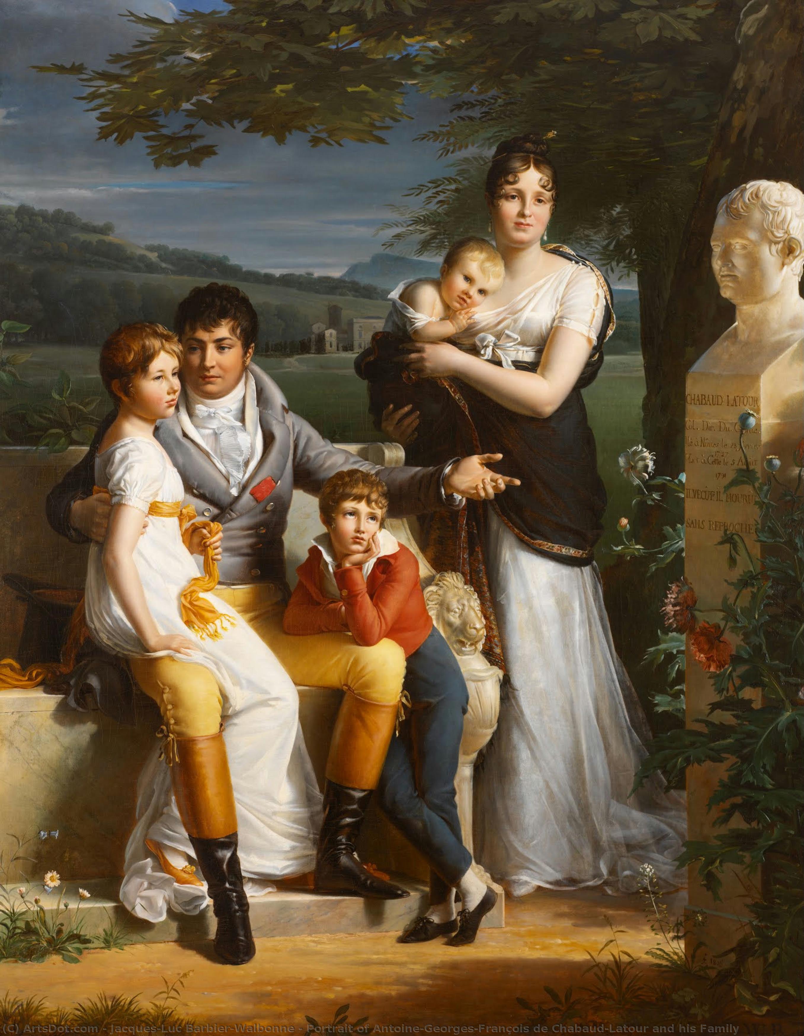 Portrait Of Antoine-georges-françois De Chabaud-latour And His Family — Jacques-luc Barbier-walbonne