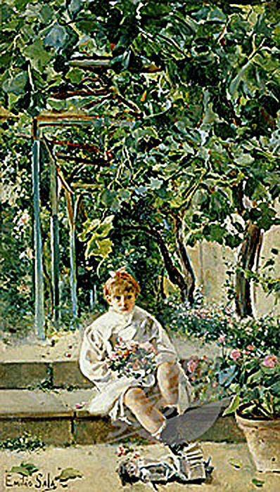Niña En El Jardin — Emilio Sala Y Frances