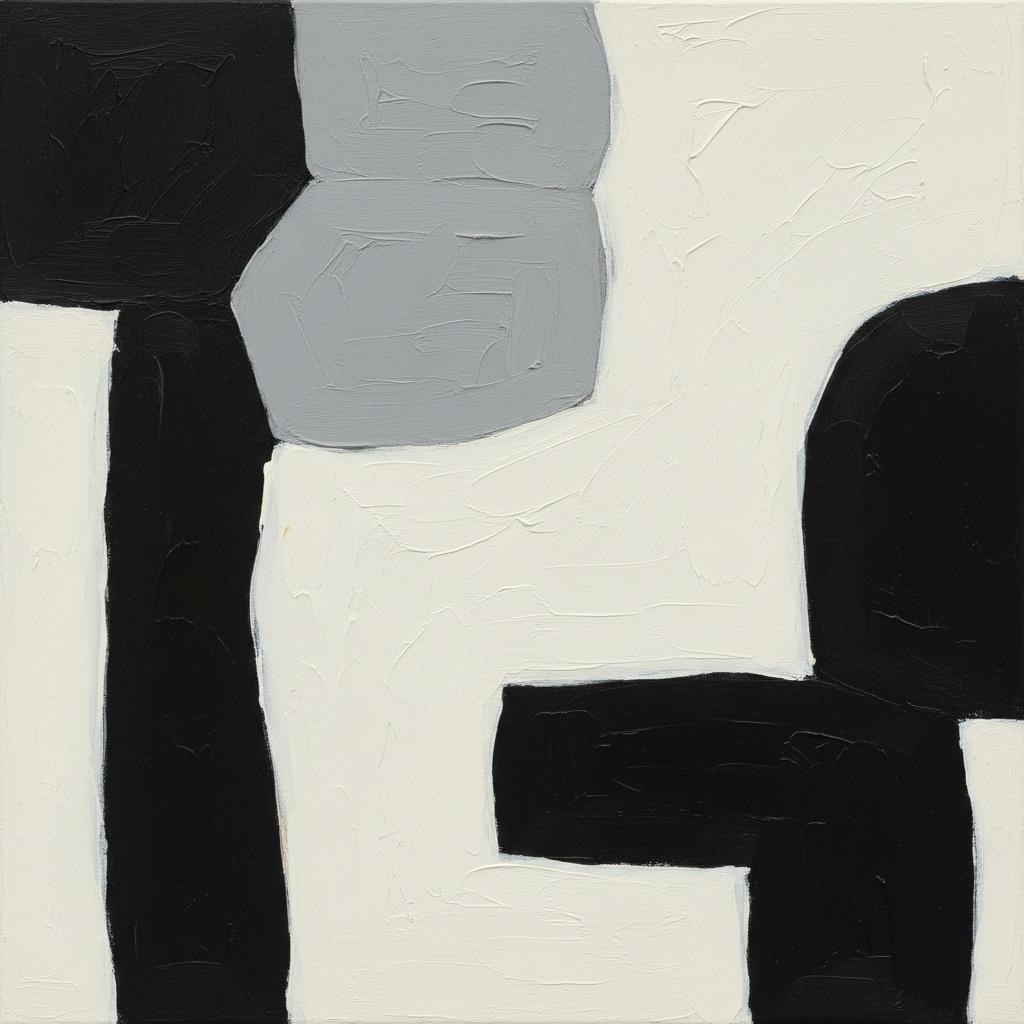 Monolithic Silence: A Singular Study Of Weight And Achromatic Equilibrium — Laurent Fabre
