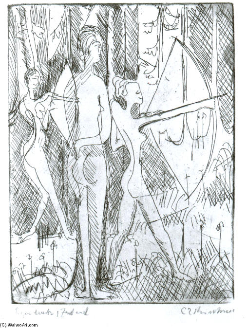 Arching Girls In The Wood — Ernst Ludwig Kirchner