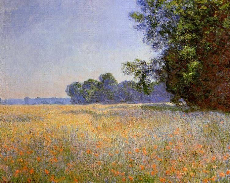 Oat And Poppy Field — Claude Monet
