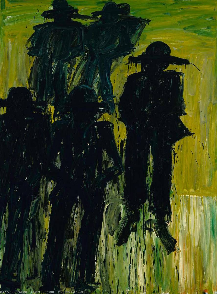 Walking Men Green — Lester F. Johnson