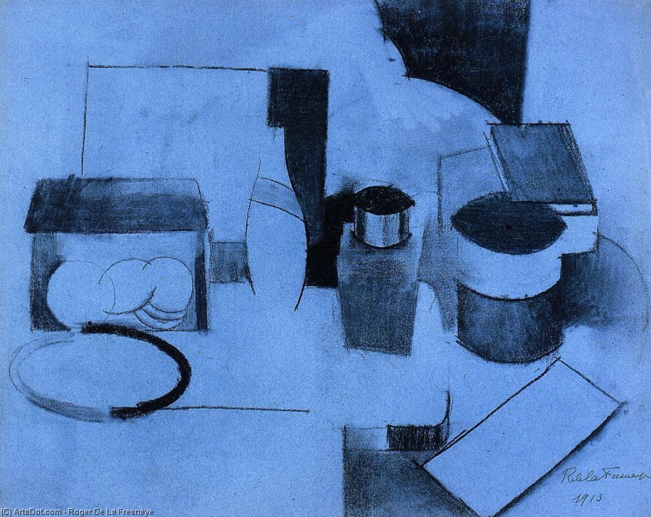 Still Life, Tin Of Tea And Pot Of Tobacco — Roger De La Fresnaye