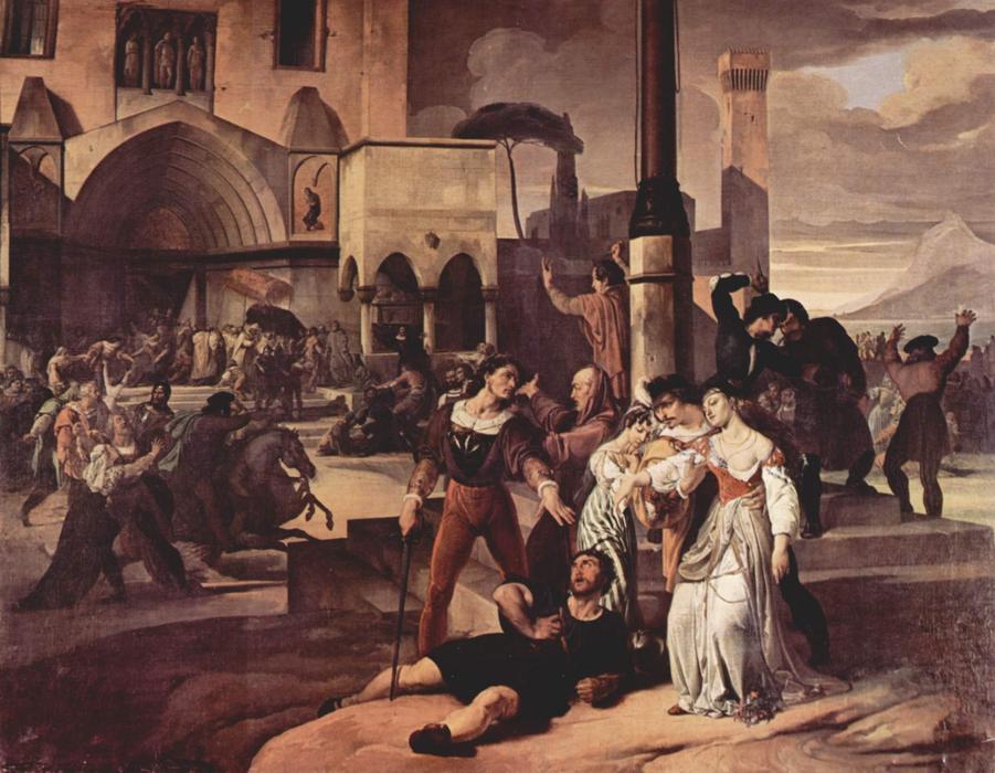 Sizilianische Abende Gemäldereihe, Szene 1 — Francesco Hayez