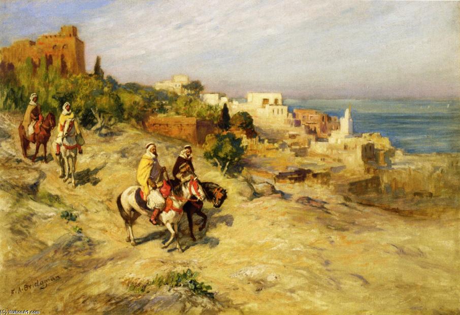 Horsemen On A Coastal Path, Algiers — Frederick Arthur Bridgman