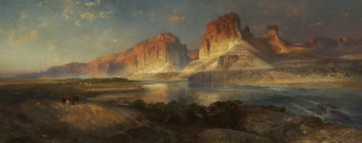 Nearing Camp, Evening On The Upper Colorado River, Wyoming — Thomas Moran