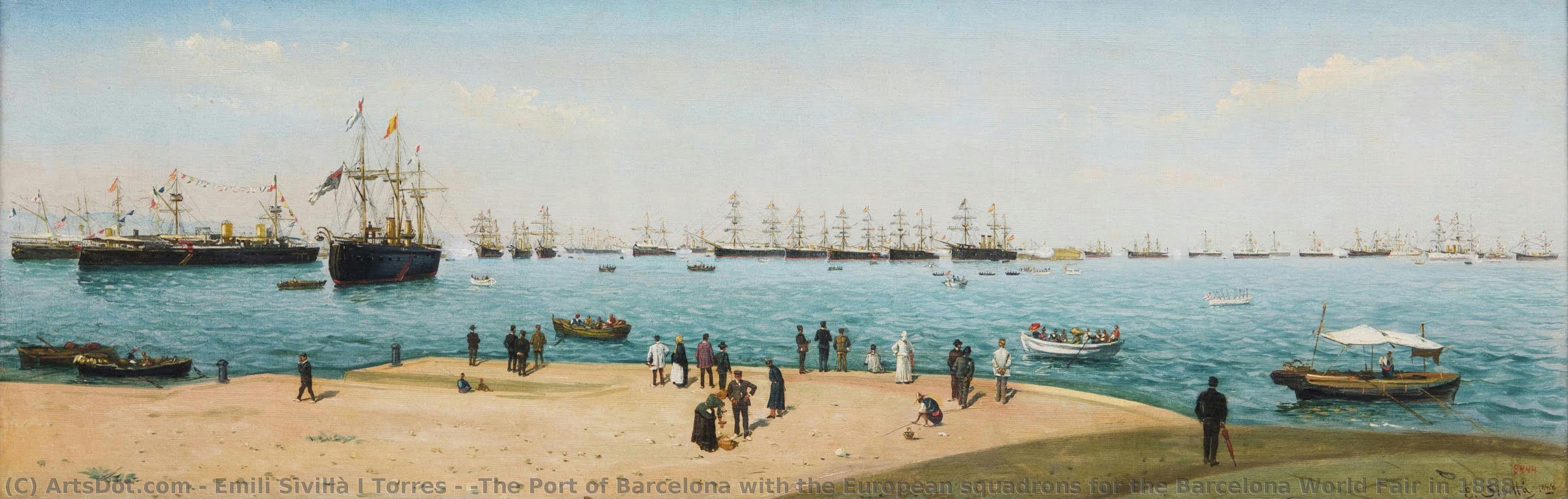 [the Port Of Barcelona With The European Squadrons For The Barcelona World Fair In 1888] — Emili Sivillà I Torres