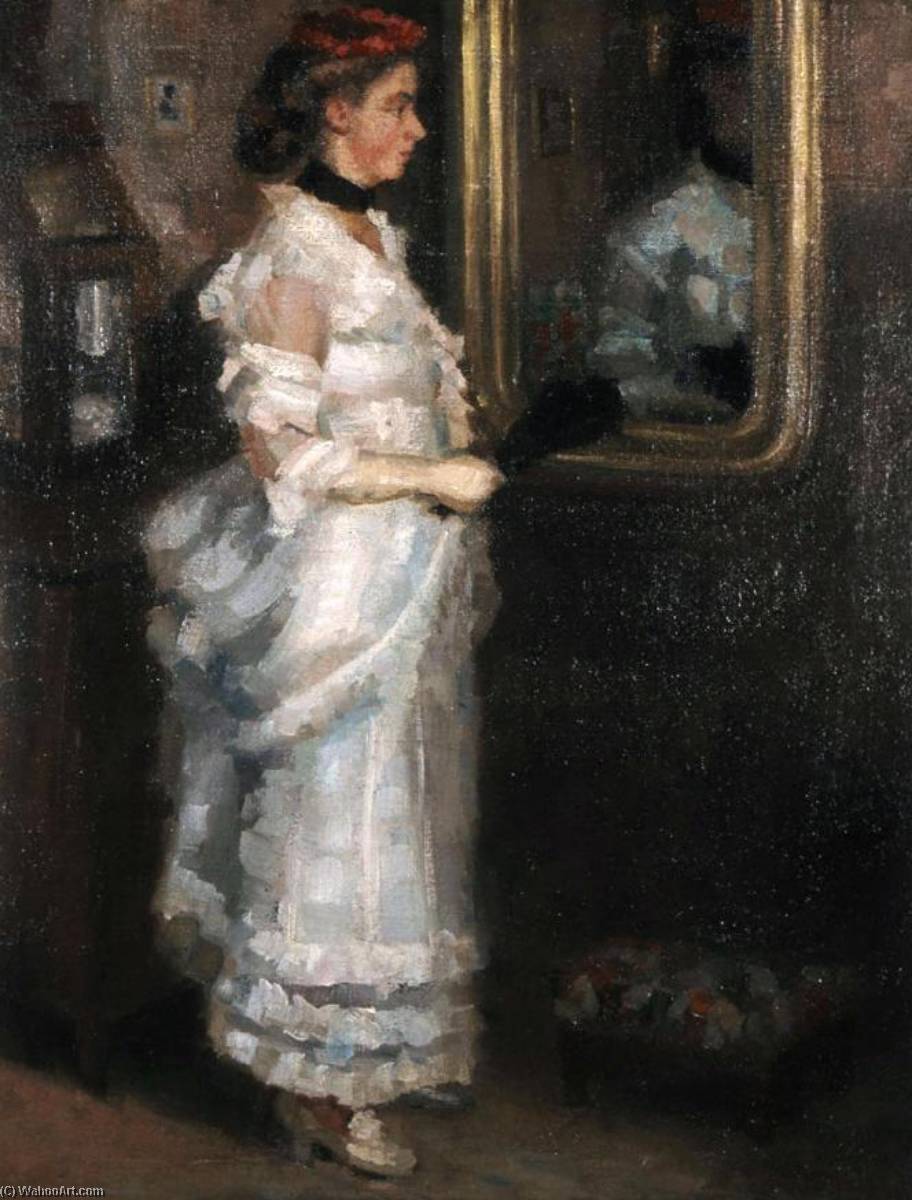 Lady With Fan At A Mirror — Periklis Pantazis