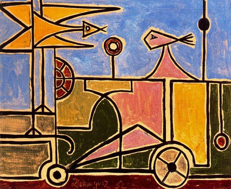 Woman With Car — Oscar Dominguez