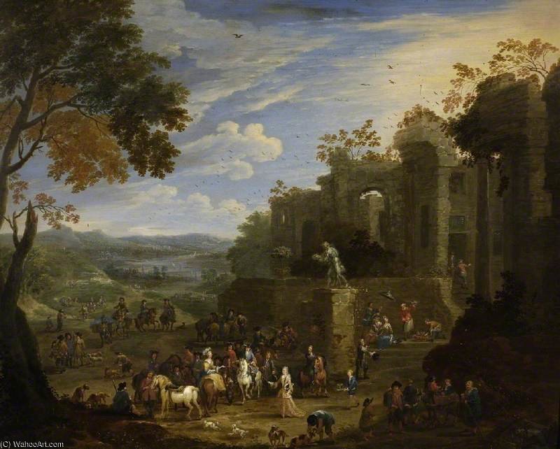 Landscape With A Hunting Party — Mathys Schoevaerdts