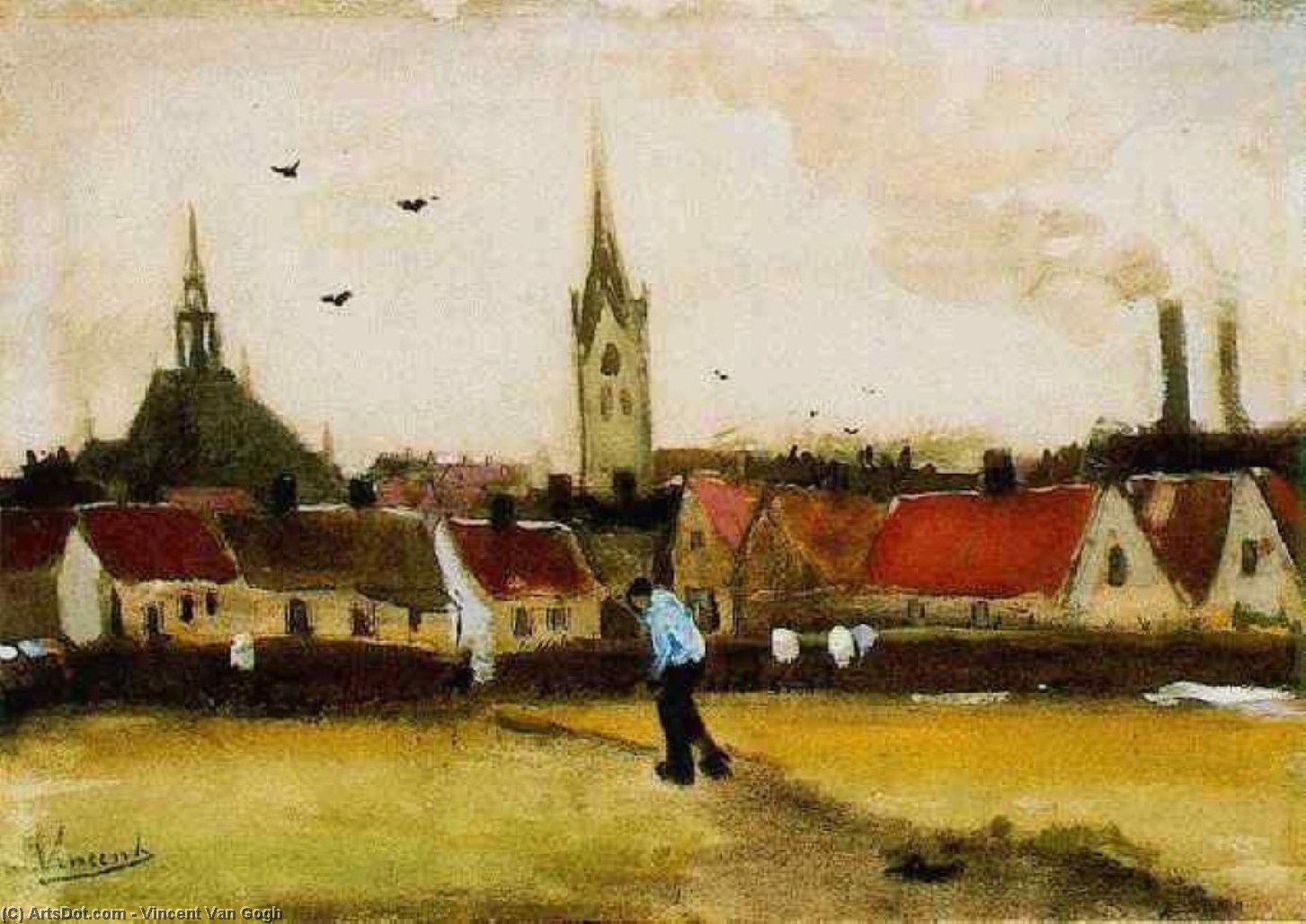 Blick Auf Den Haag Mit Der Neuen Kirche — Vincent Willem Van Gogh