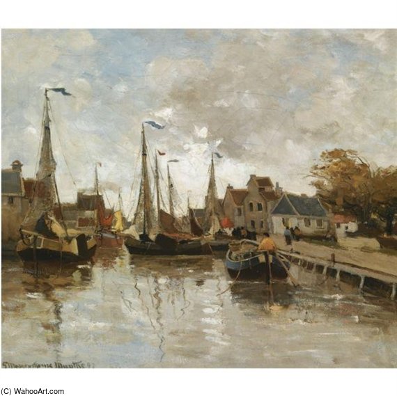 A View Of A Small Harbour — Gerhard Arij Ludwig Morgenstje Munthe