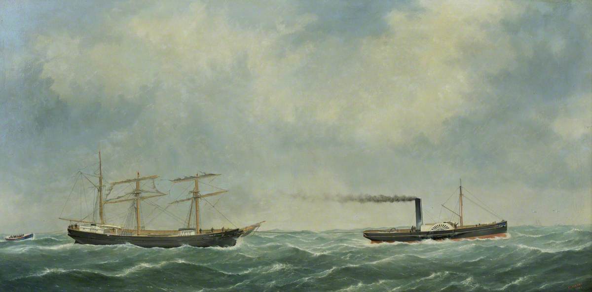 The 'new Brunswick' Being Towed Into Newhaven — George Mears