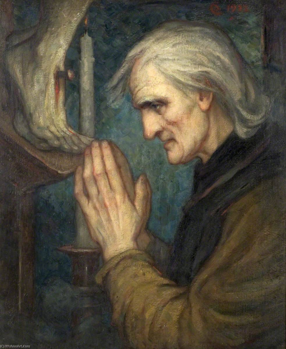 A Scottish Saint Praying At The Feet Of Christ — Stewart Carmichael