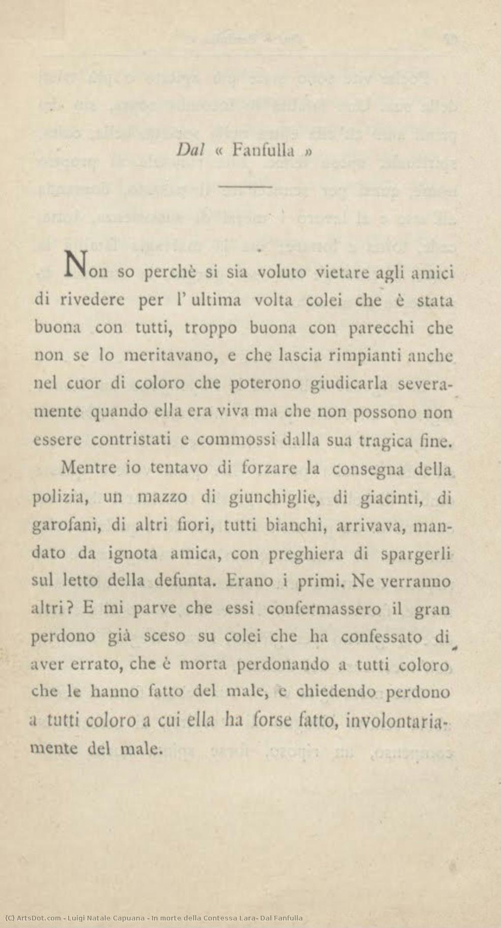 In Morte Della Contessa Lara- Dal Fanfulla — Luigi Natale Capuana