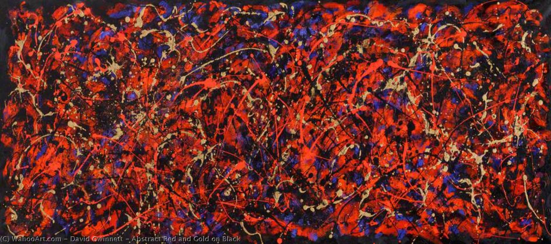 Abstract Red And Gold On Black — David Gwinnett