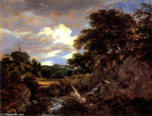Hill Landscape With Chapel — Јакоб Исаксзон Ван Рујсдаел