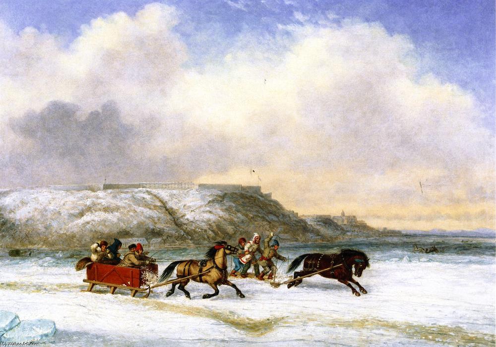 Sleigh Race On The St. Lawrence At Quebec — Cornelius David Krieghoff