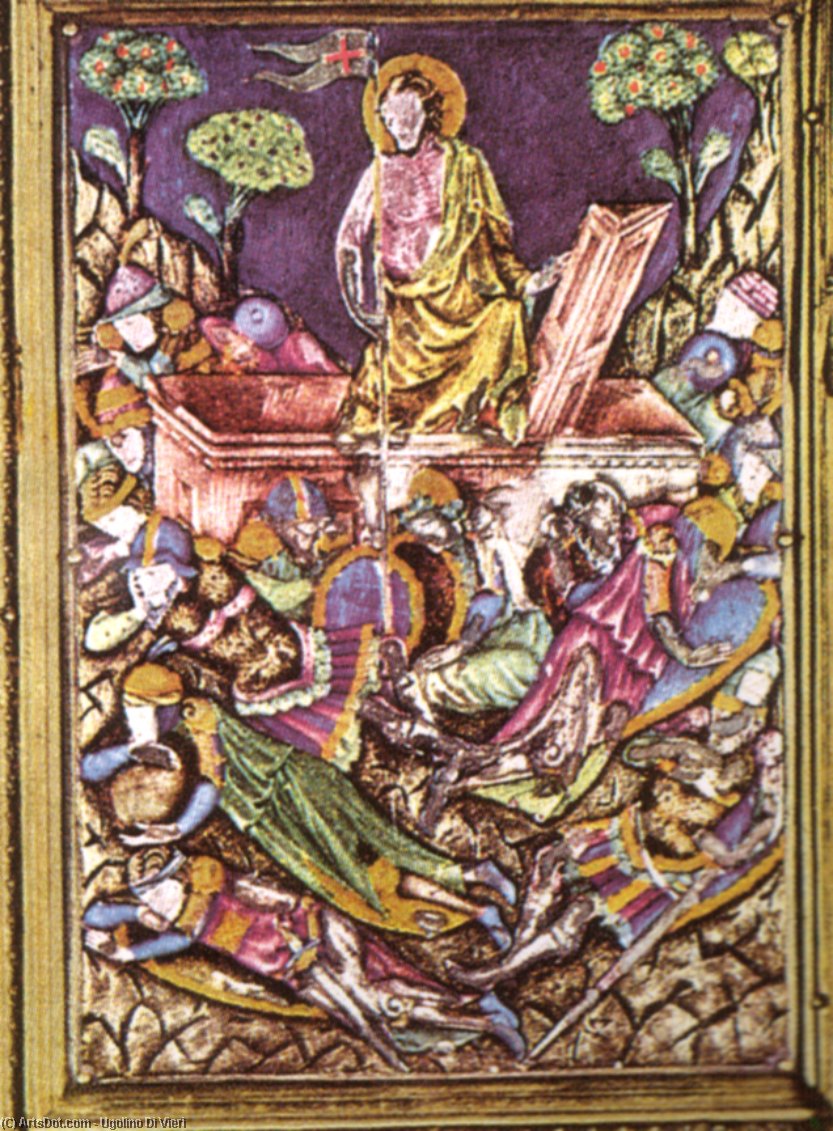 Particolare Di Una Scena 2 In Smalto Translucido Del Reliquiario Del Coprorale Di Bolsena, Duomo Di Orvieto, Fatto Da Ugolino Di Vieri, Senese — Ugolino Di Vieri