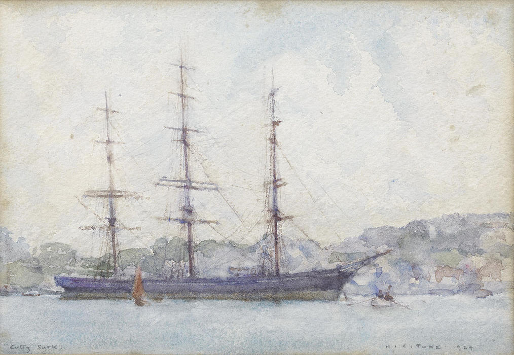 The Cutty Sark Moored In Falmouth Harbour — Henry Scott Tuke