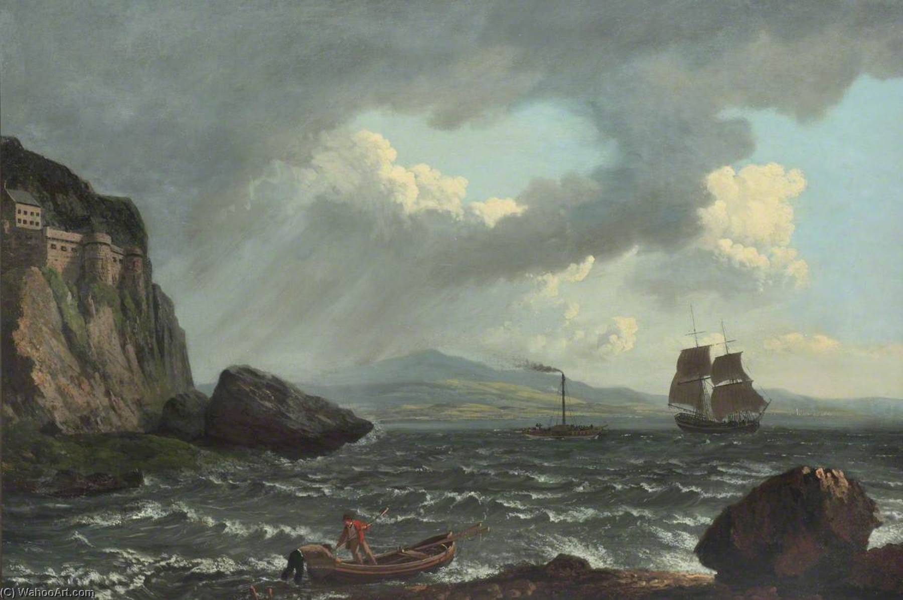 Paddle Steamer ‘dumbarton Castle’ In The Clyde Off Dumbarton Rock — John H (jock) Wilson