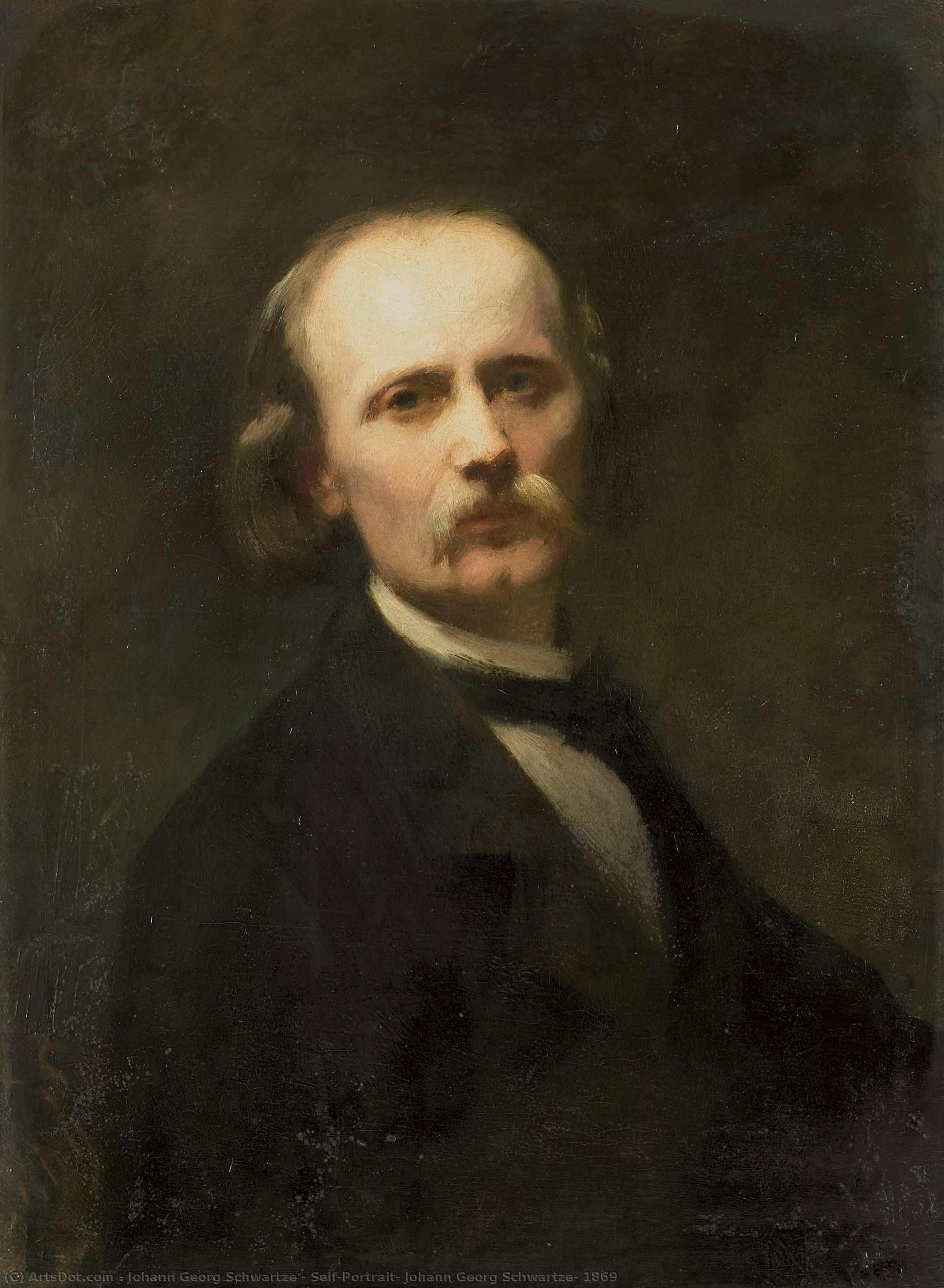 Self-portrait, Johann Georg Schwartze, 1869 — Johann Georg Schwartze