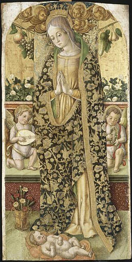 La Vierge Adorant L'enfant, Entre Deux Angelots Musiciens — Vittore Crivelli