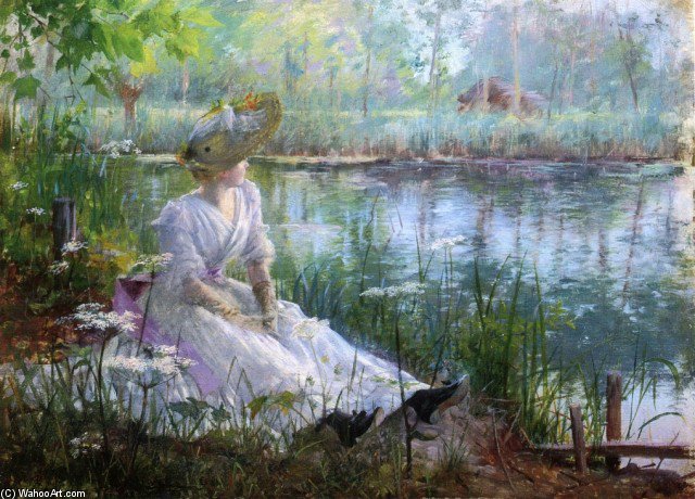 By A River — Charles James Theriat