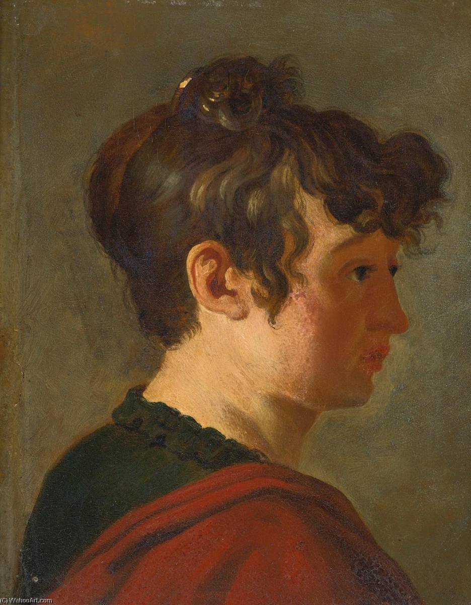 Profile Portrait Of A Lady, Head And Shoulders — Henri Nicolas Van Gorp