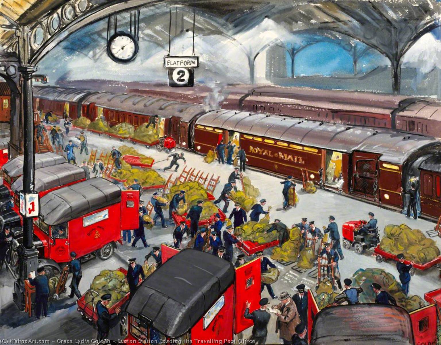 Euston Station Loading The Travelling Post Office — Grace Lydia Golden