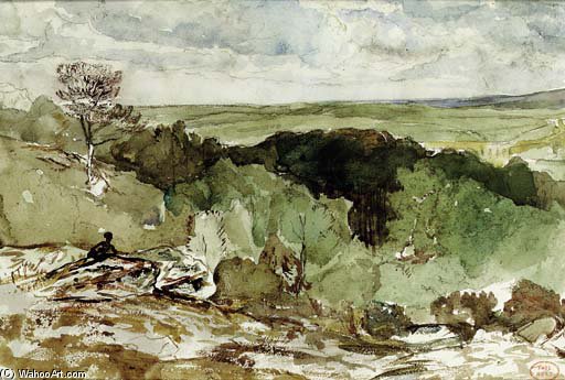 A View Of Mont Ussy In The Forest Of Fontainebleau — Paul Huet