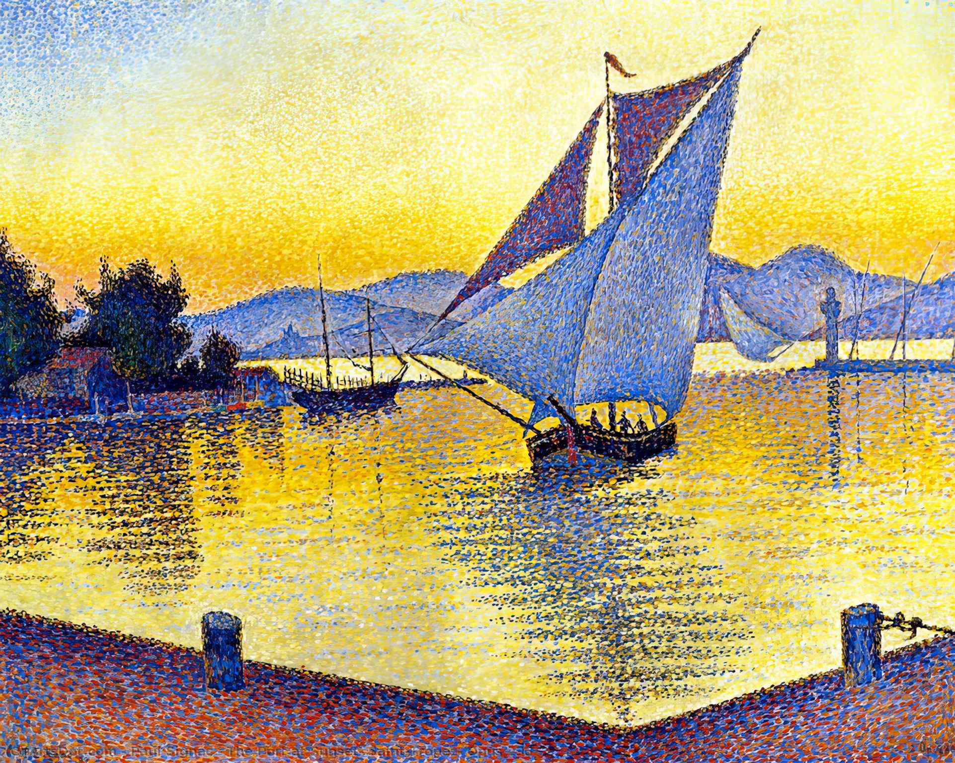 The Port At Sunset, Saint-tropez, Opus 236 — Paul Signac