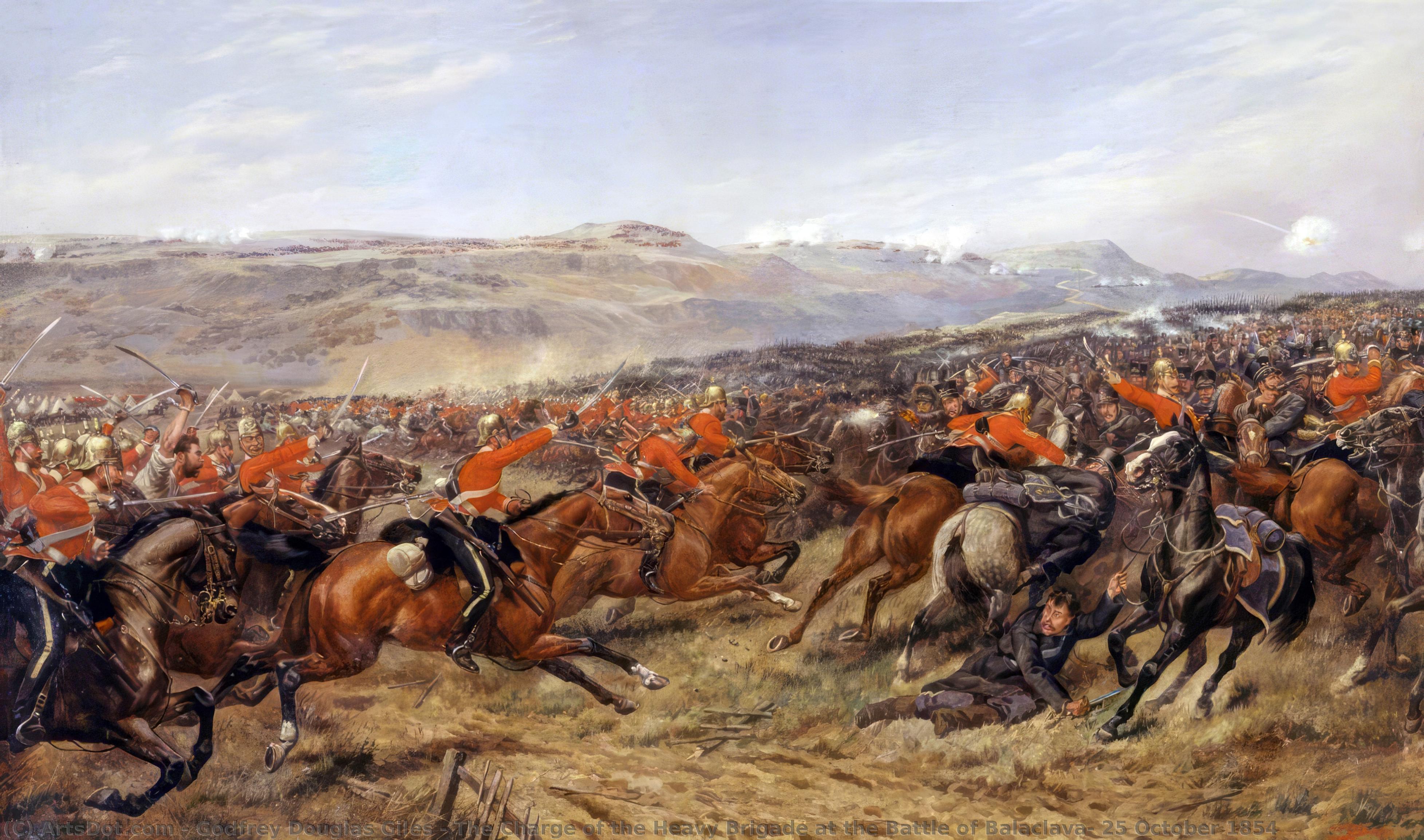 The Charge Of The Heavy Brigade At The Battle Of Balaclava, 25 October 1854 — Godfrey Douglas Giles