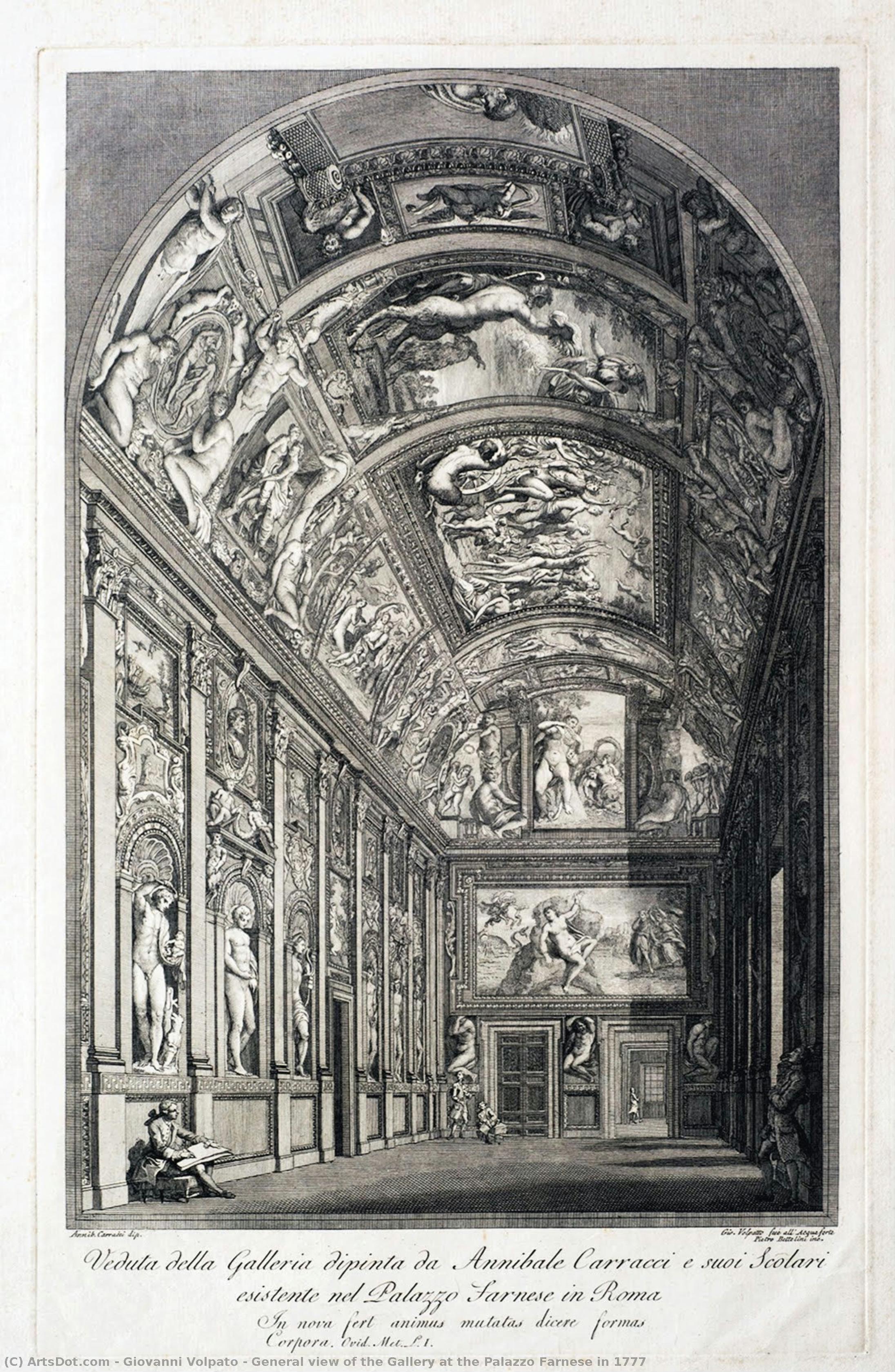 General View Of The Gallery At The Palazzo Farnese In 1777 — Giovanni Volpato