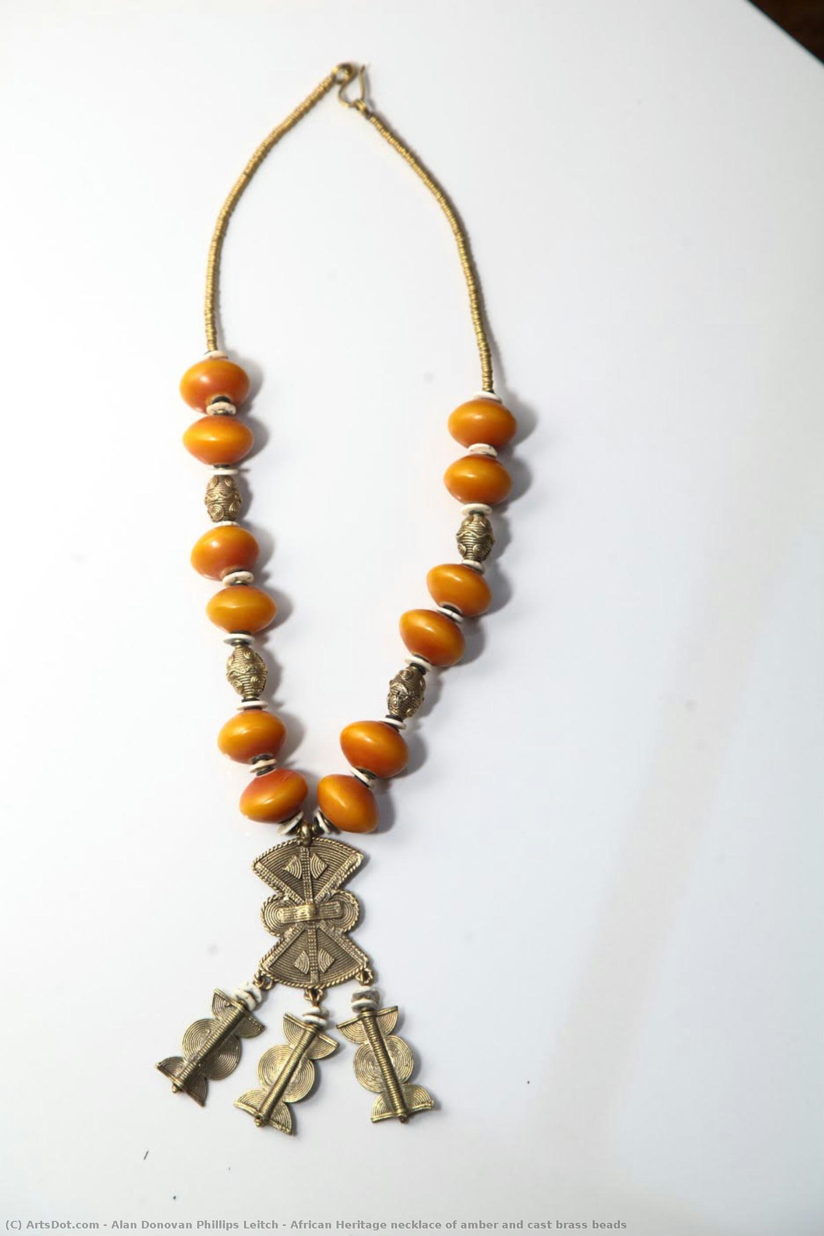 African Heritage Necklace Of Amber And Cast Brass Beads — Alan Donovan Phillips Leitch