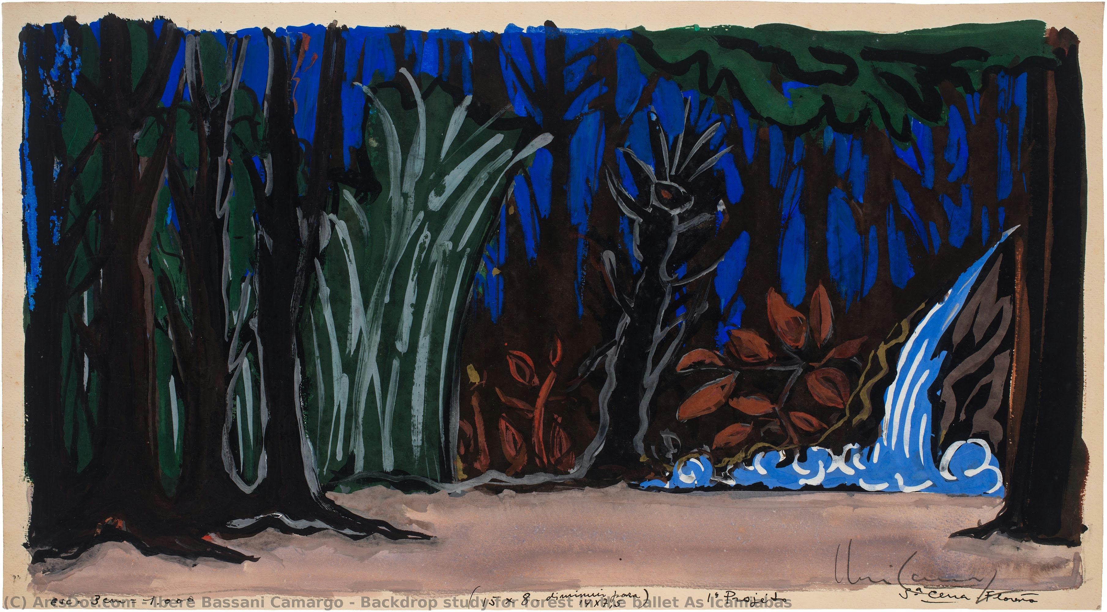 Backdrop Study For Forest In The Ballet As Icamiabas — Iberê Camargo