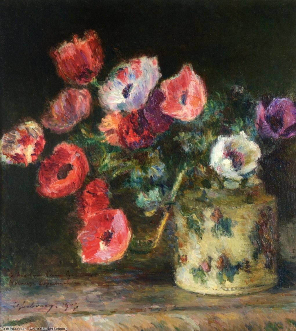 Bouquet Of Anemones — Albert-charles Lebourg