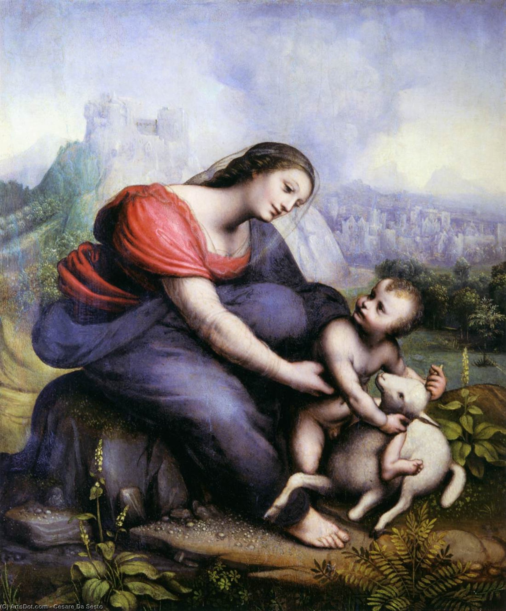 Madonna And Child With The Lamb Of God — Cesare Da Sesto