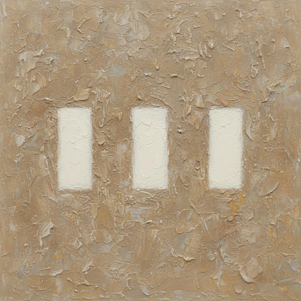 Monolithisches Triptychon In Sandrelief: Eine Meditative Studie Taktiler Gelassenheit — Laurent Vionnet