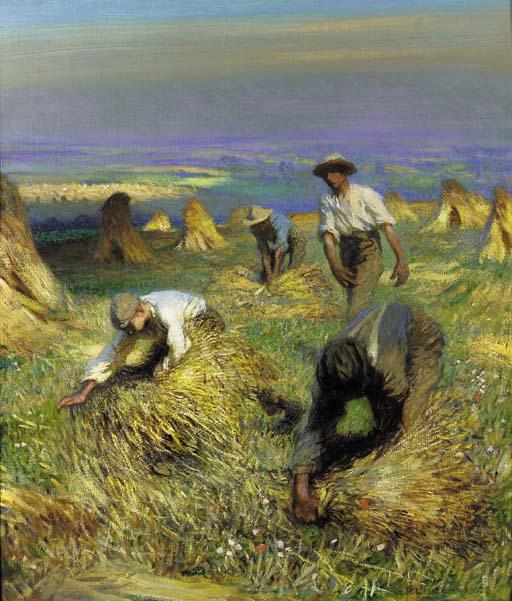 Harvest, Tying The Sheaves — Sir George Clausen