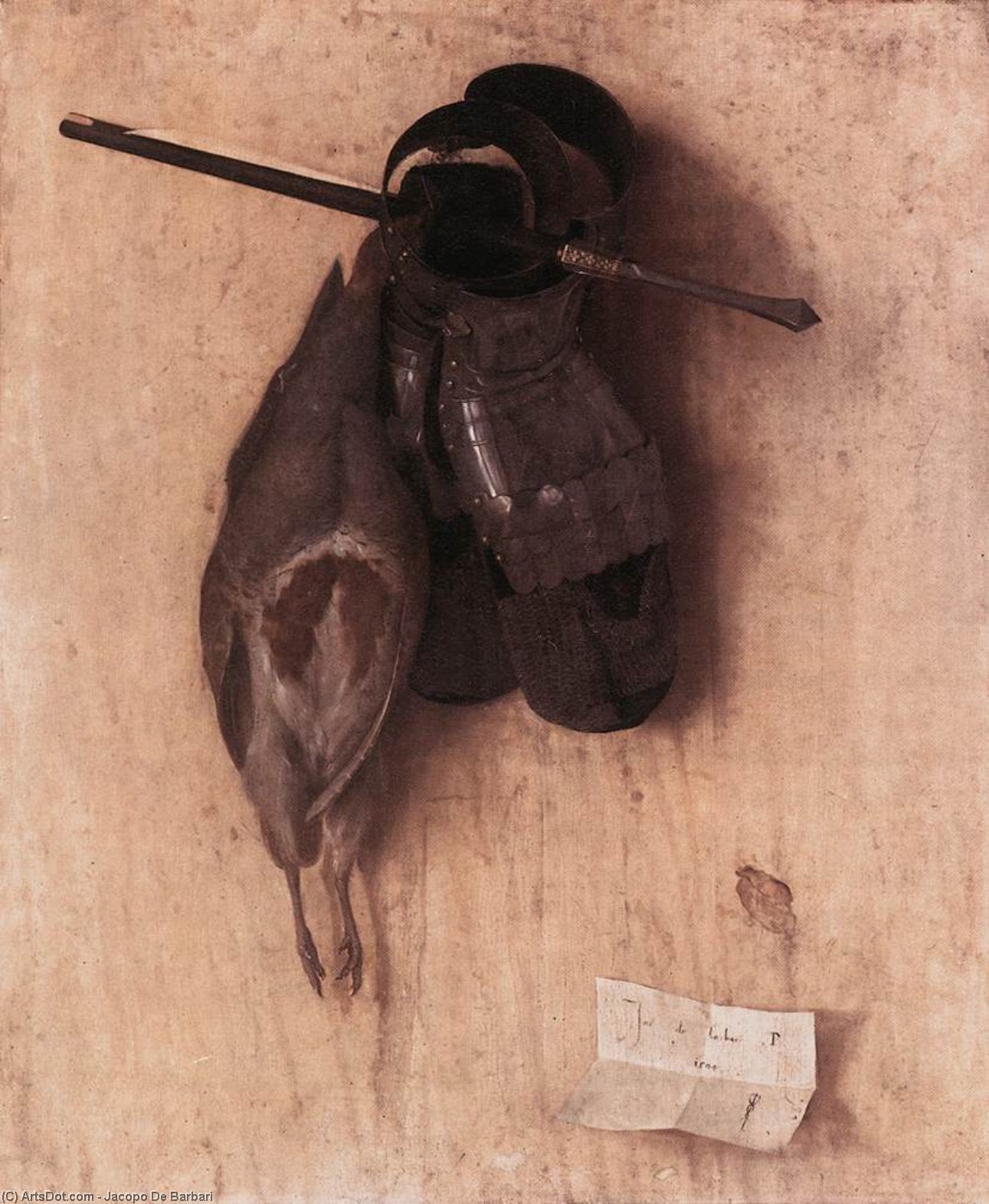 Still-life With Partridge And Iron Gloves — Jacopo De Barbari