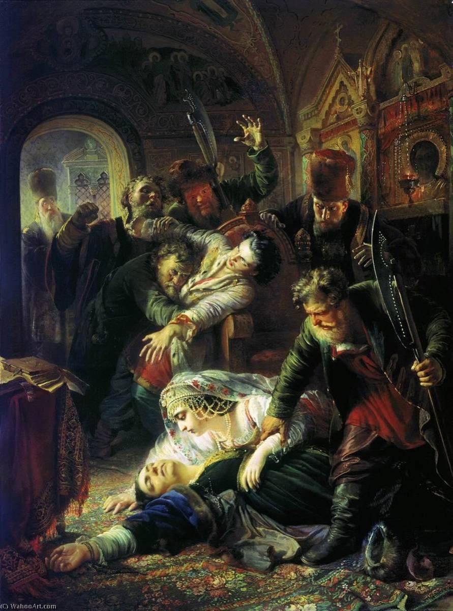 False Dmitry's Agents Murdering Feodor Godunov And His Mother — Konstantin Yegorovich Makovsky